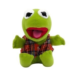 Vintage 1987 Kermit The Frog Plush Baby Muppets Stuffed Animal Henson Christmas